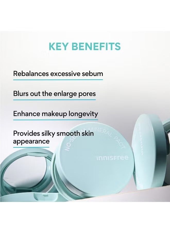 innisfree No-Sebum Mineral Pact, No-Sebum Matte Mineral Setting Powder, Blurring Loose Pressed Powder, Facial Oil Control Powder, Fragrance Free, 8.5g - Image 4