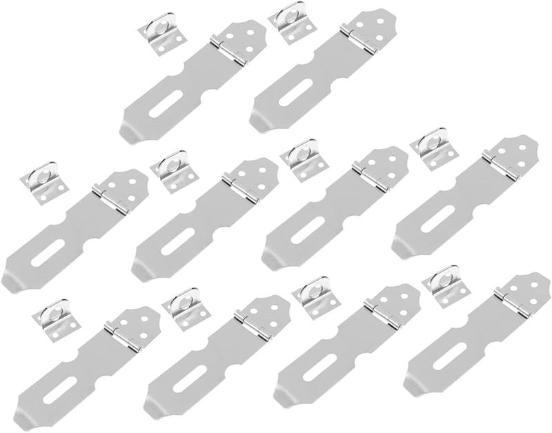 Stainless Steel Padlock Hasp Latch 10pcs Heavy Duty Anti Theft for Door Cabinet Window - Image 2