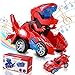 Hirger Transforming Dinosaur Car Toy for Kids Auto Transformer Monster Truck Toys with Light Sound for Toddler 1 2 3 4 5 Year Old Birthday Gifts for Boy - Image 3