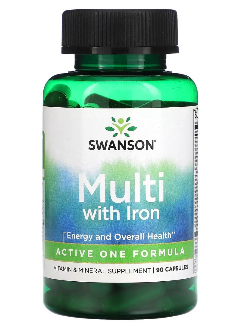 Swanson, Multi with Iron, 90 Capsules
