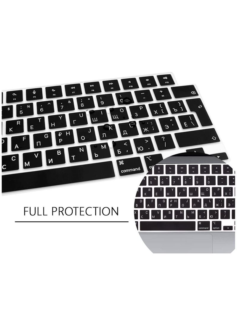 AMM UK Layout Russian English Keyboard Cover Compatible for Apple MacBook Pro 14 inch 2022 2021 M1 Pro/ M1 Max A2442 and Compatible with MacBook Pro 16 inch 2021 M1 Pro/ M1 Max A2485 Black  - Image 3