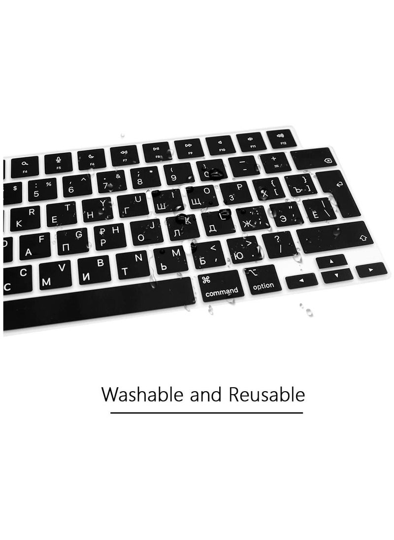 AMM UK Layout Russian English Keyboard Cover Compatible for Apple MacBook Pro 14 inch 2022 2021 M1 Pro/ M1 Max A2442 and Compatible with MacBook Pro 16 inch 2021 M1 Pro/ M1 Max A2485 Black  - Image 4