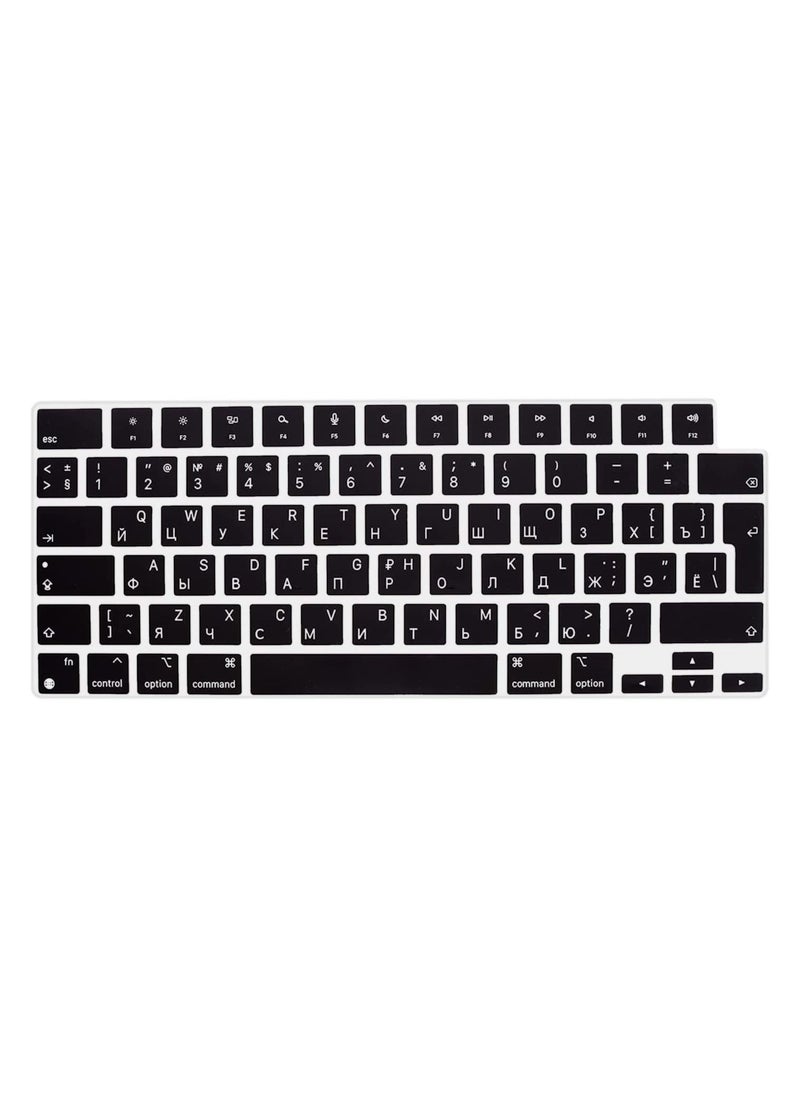 AMM UK Layout Russian English Keyboard Cover Compatible for Apple MacBook Pro 14 inch 2022 2021 M1 Pro/ M1 Max A2442 and Compatible with MacBook Pro 16 inch 2021 M1 Pro/ M1 Max A2485 Black  - Image 1