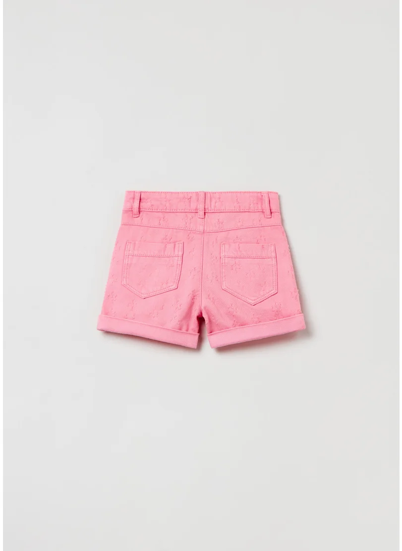 او في اس Distressed Cotton Shorts