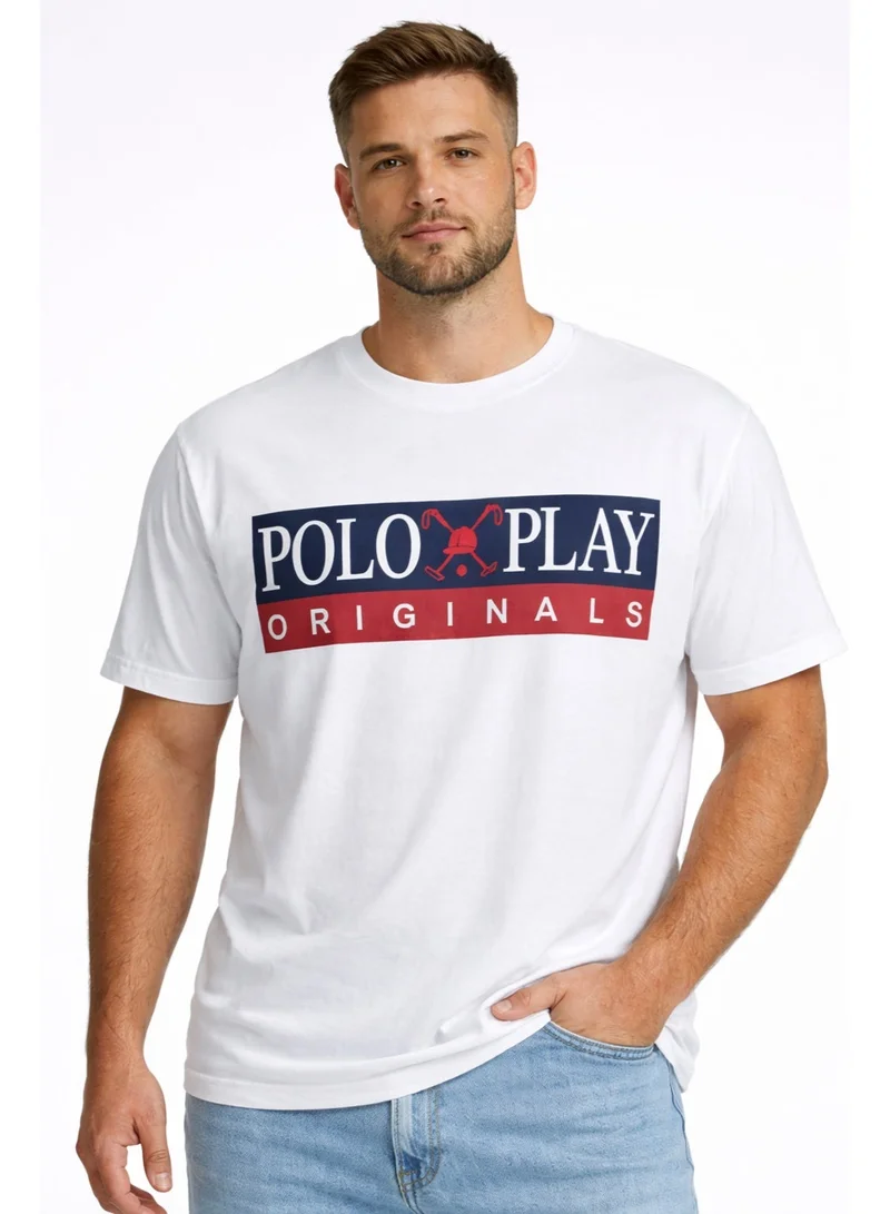 Polo Play Mens Graphic T-shirt -WHITE