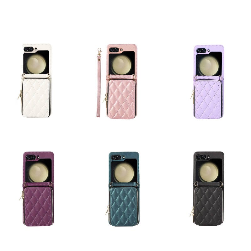 غطاء واقي | TPU | لـ Samsung Galaxy Z Flip 5 | حامل بطاقات | جيب بسحاب - Image 2