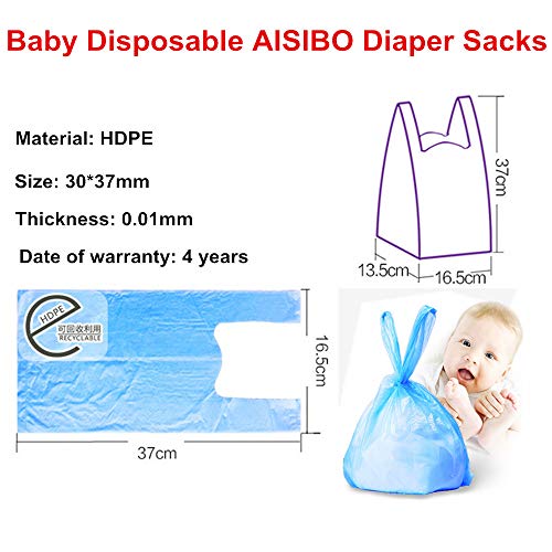 Beetoo Baby Disposable Diaper Sacks Bags Dispenser Power Scented Nappy Disposal Bags Easy-Tie for Travel (Blue,90-Count) - Image 4