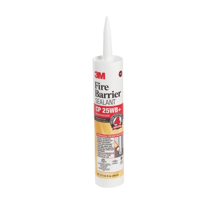 3M Fire Barrier Sealant CP 25WB+, Red Color, One-Component, Gun-Grade, Latex-Based, Intumescent Material, 10.1 fl oz Cartridge - Image 1