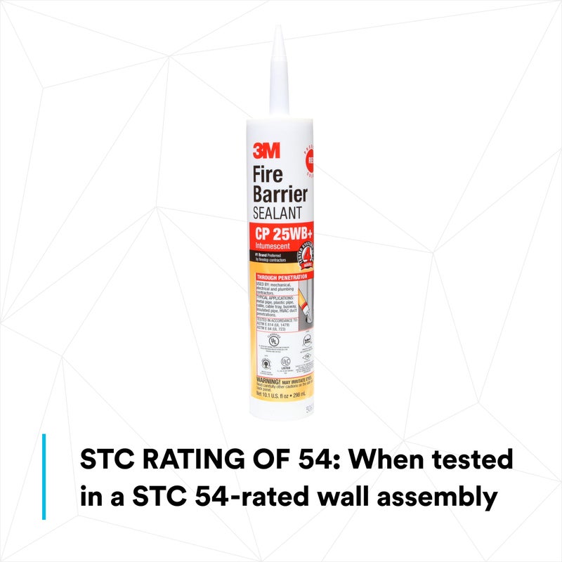 3M Fire Barrier Sealant CP 25WB+, Red Color, One-Component, Gun-Grade, Latex-Based, Intumescent Material, 10.1 fl oz Cartridge - Image 3