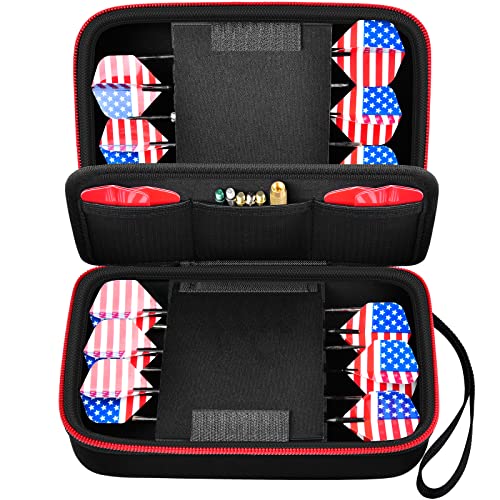 ALKOO Dart Case Holder Bag for 12 pcs Steel and Soft Tip Darts Set, Storage Organizer Holds 12 Darts and Tips, Shafts and Flights Accessories (Cases Only) (Red, Holds 12 darts) - Image 1