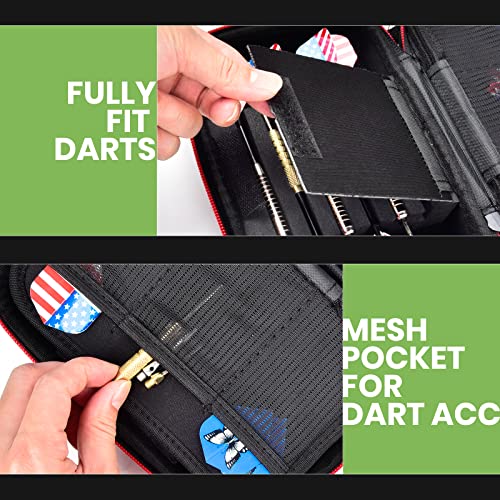 ALKOO Dart Case Holder Bag for 12 pcs Steel and Soft Tip Darts Set, Storage Organizer Holds 12 Darts and Tips, Shafts and Flights Accessories (Cases Only) (Red, Holds 12 darts) - Image 4