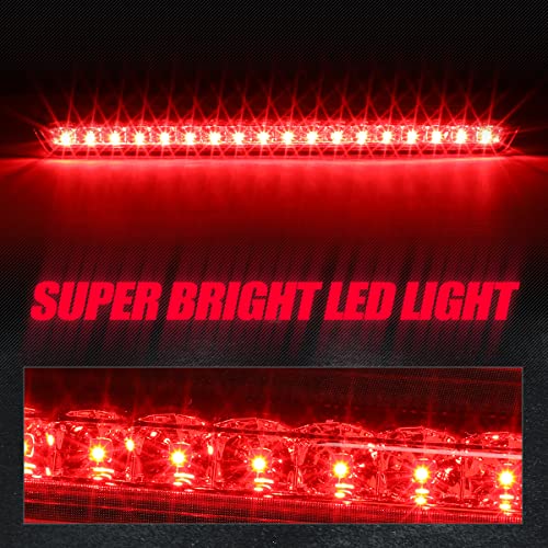 Auto Dynasty Full LED 3rd Third Brake Tail Light Rear Stop Lamp Compatible with 2015-2020 Chevy Suburban Tahoe, High Mount, Chrome Housing Red Lens - Image 4