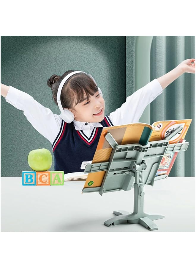 إيروريكس حامل كتب متعدد الارتفاعات قابل للتعديل حامل كتب الطبخ حامل كمبيوتر محمول من الأكريليك مع مشبك صفحة للقراءة على المكتب بدون استخدام اليدين - Image 2