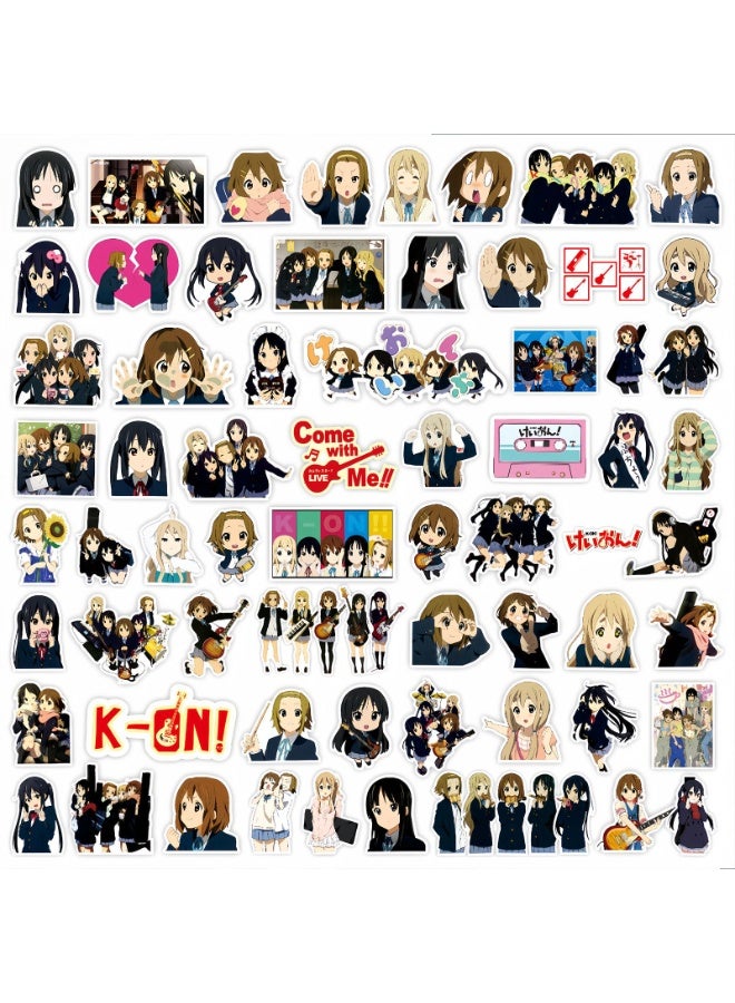 NIBEMINENT 75 Pcs Cartoon K-ON! Deco Kit Waterproof Stickers, High Definition Printing Bright Colors, Suitable for Laptop Skateboard Luggage Water Bottle Guitar DIY - Image 2