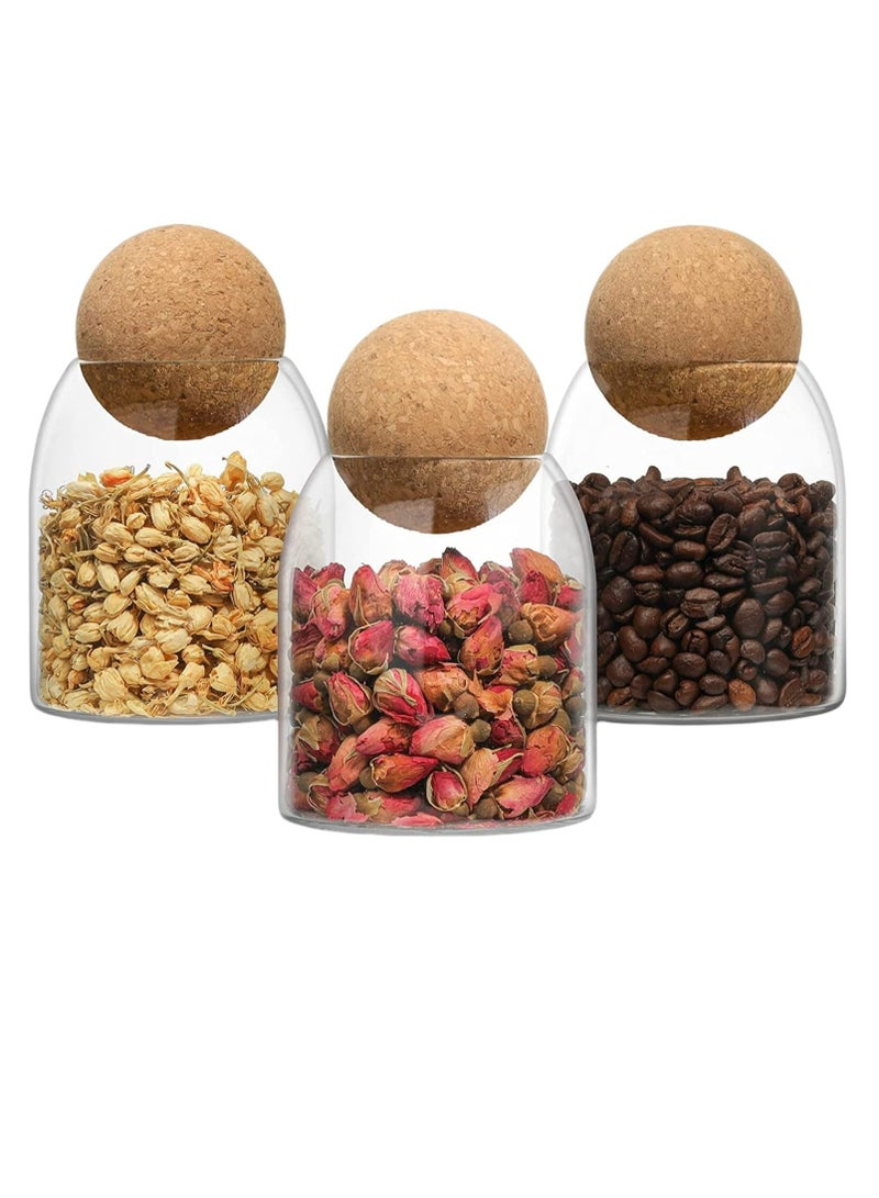 أوزيغالور 3 قطعة قنينة كورك مظلمة وعلبة زجاجية مغلقة وجرة مخبز وحبة تخزين محتويات مع قبعة كورك كرة - Image 1