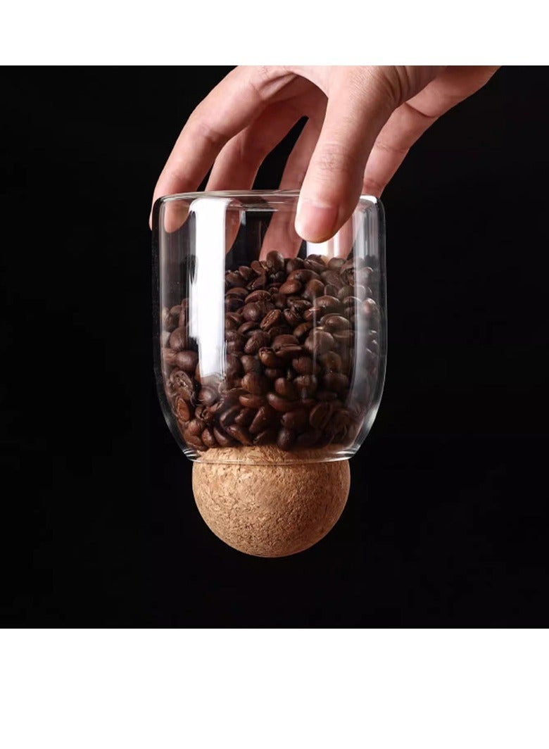 أوزيغالور 3 قطعة قنينة كورك مظلمة وعلبة زجاجية مغلقة وجرة مخبز وحبة تخزين محتويات مع قبعة كورك كرة - Image 3