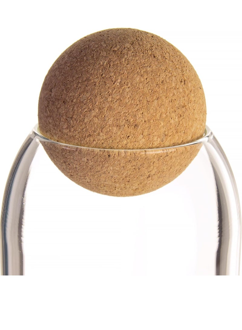 أوزيغالور 3 قطعة قنينة كورك مظلمة وعلبة زجاجية مغلقة وجرة مخبز وحبة تخزين محتويات مع قبعة كورك كرة - Image 5