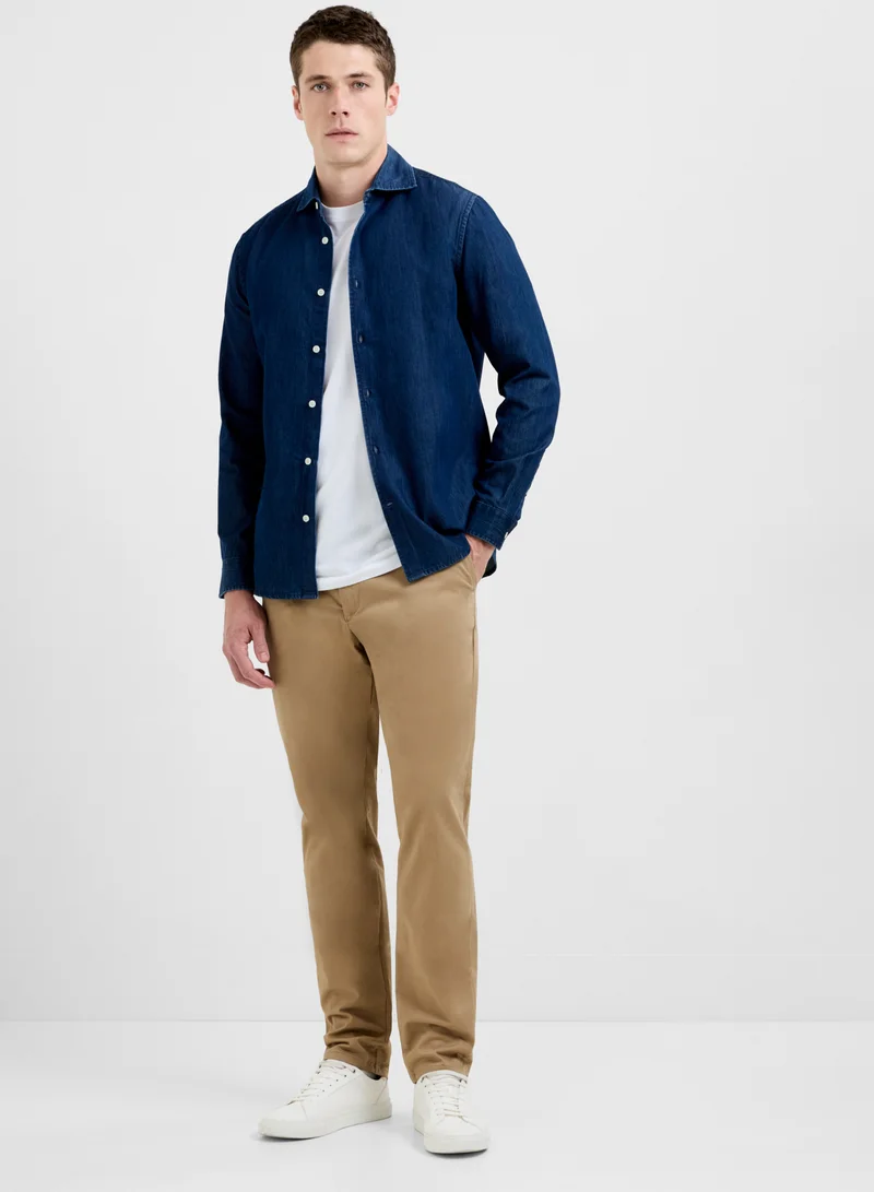 French Connection Smart Navy Denim Shirt