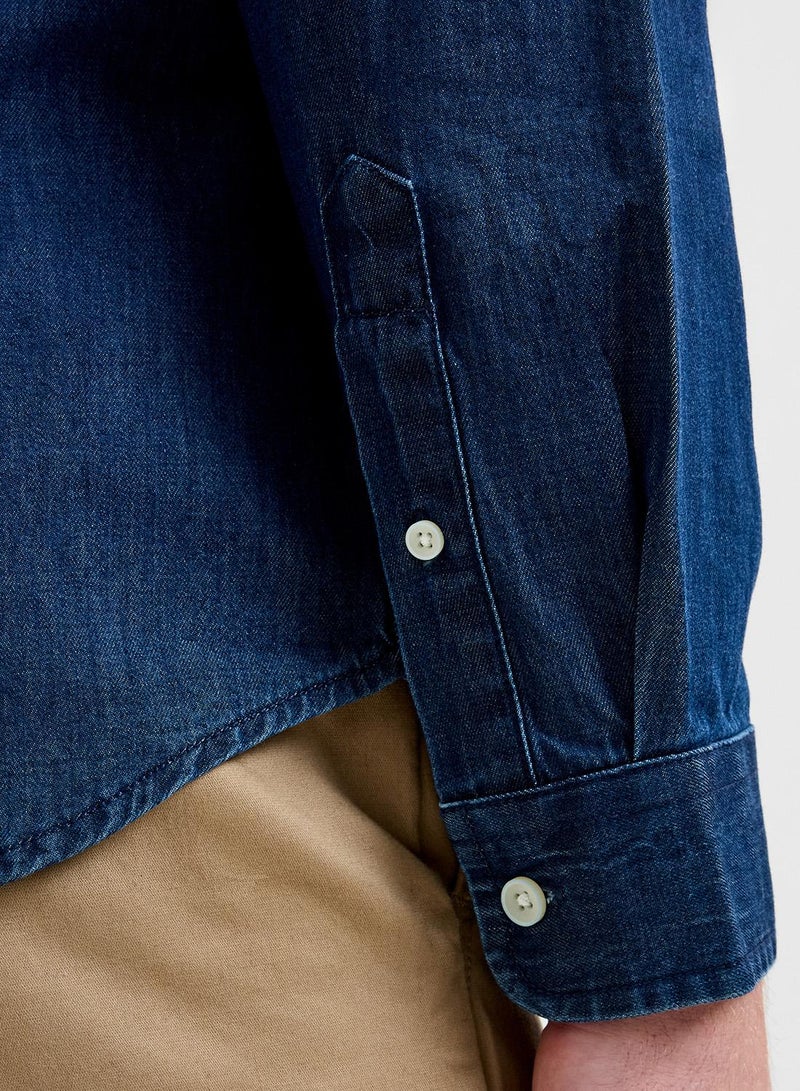 فرنش كونكشن قميص جينز كحلي ذكي - Image 5
