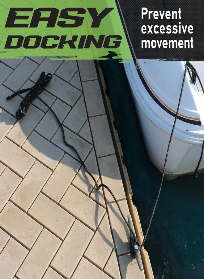 Gradient Fitness Dock Lines for Boat 4Pack 3/8" x 15' Double Braided Nylon Boat Rope, Marine-Grade Dock Lines for Boats/Boat Lines Dock Ties, Super Breaking Strength up to 6500lb, Black & Green - Image 2