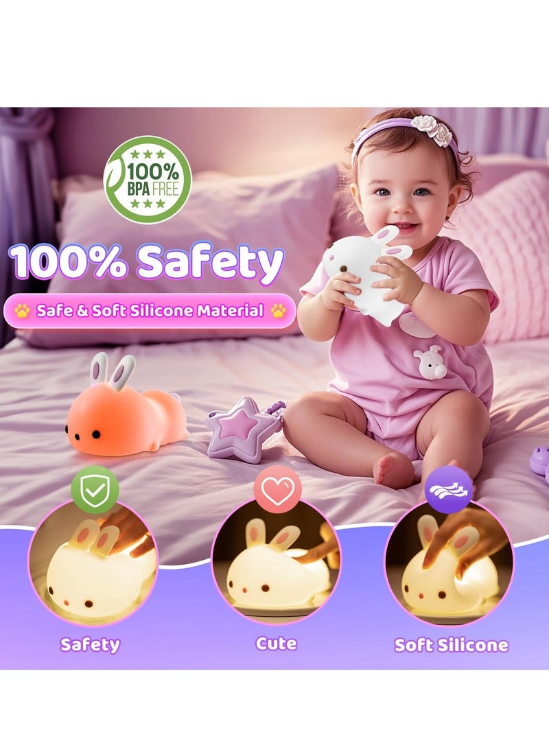 ELTRAZONE Cute Bunny Kids Night Light – Soft LED Nursery Lamp with 7 Color Changing Options, Rechargeable Battery, Perfect for Children's Room Decor, Safe and Eco-Friendly, Ideal Gift for Boys and Girls - Image 5