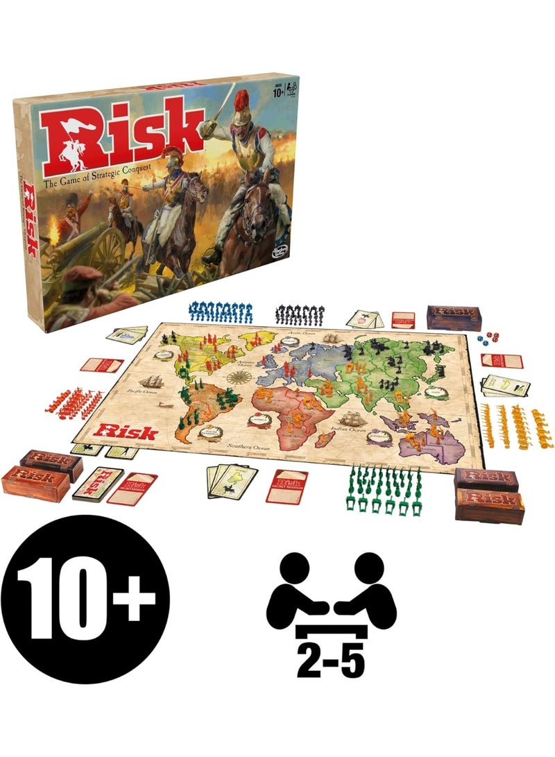 لعبة استراتيجية عائلية من ريسك - لعبة لوحية حربية للسيطرة على العالم للأطفال والمراهقين والبالغين - للأعمار من 10 سنوات فما فوق - من 2 إلى 5 لاعبين - Image 1