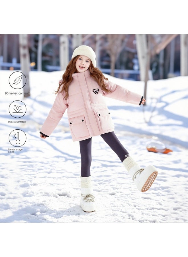 DEESHA Thermal-lined Hooded Silhouette Down Jacket】girls' 25 Autumn/winter Mid-to-large Size Children's Outerwear - Image 2