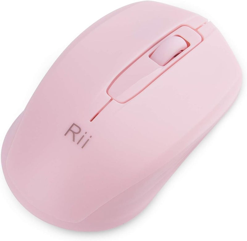 RII ماوس لاسلكي، 2.4G ماوس محمول للكمبيوتر الشخصي، لابتوب، ويندوز، مكتب مع دونجل USB لاسلكي (وردي) - Image 3