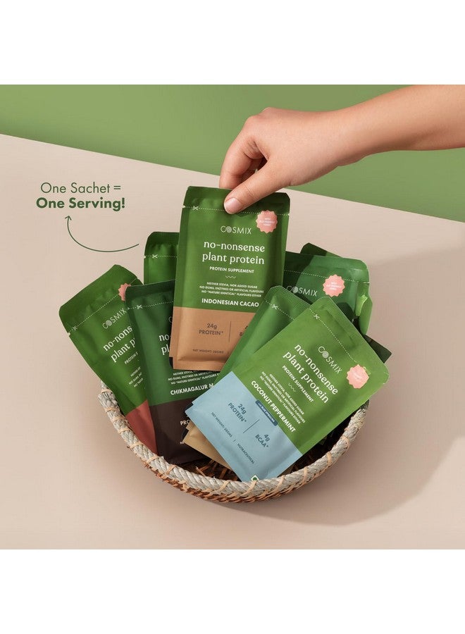 Cosmix بروتين نباتي بدون تعقيد من كوزميكس | 24 جرام بروتين/حصة | كاكاو بنجر | عزل البازلاء والأرز | بروتين نباتي | سهل الهضم | جميع الأحماض الأمينية الأساسية - 38 جرام (عبوة من 6 أكياس) - Image 2