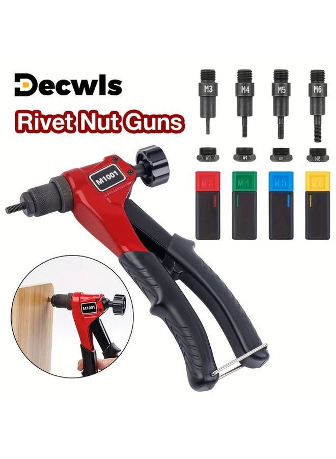 Professional Manual Rivet Nut Gun Tool Kit 1 Set For M3 M4 M5 M6 Nuts Furniture Wall Automotive - Image 2