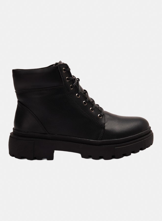 XO Style Leather Ankle Boot - Black - Image 2