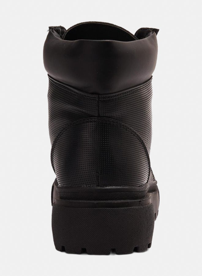 XO Style Leather Ankle Boot - Black - Image 3