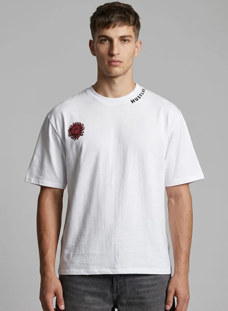 Dennis Lingo Men White 100% Cotton Printed Regular Fit T-Shirt
