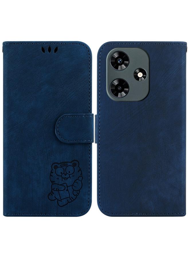 اس-توب جراب لهاتف Infinix Hot 30 مصنوع من الجلد المنقوش بنقشة نمر صغير - Image 1