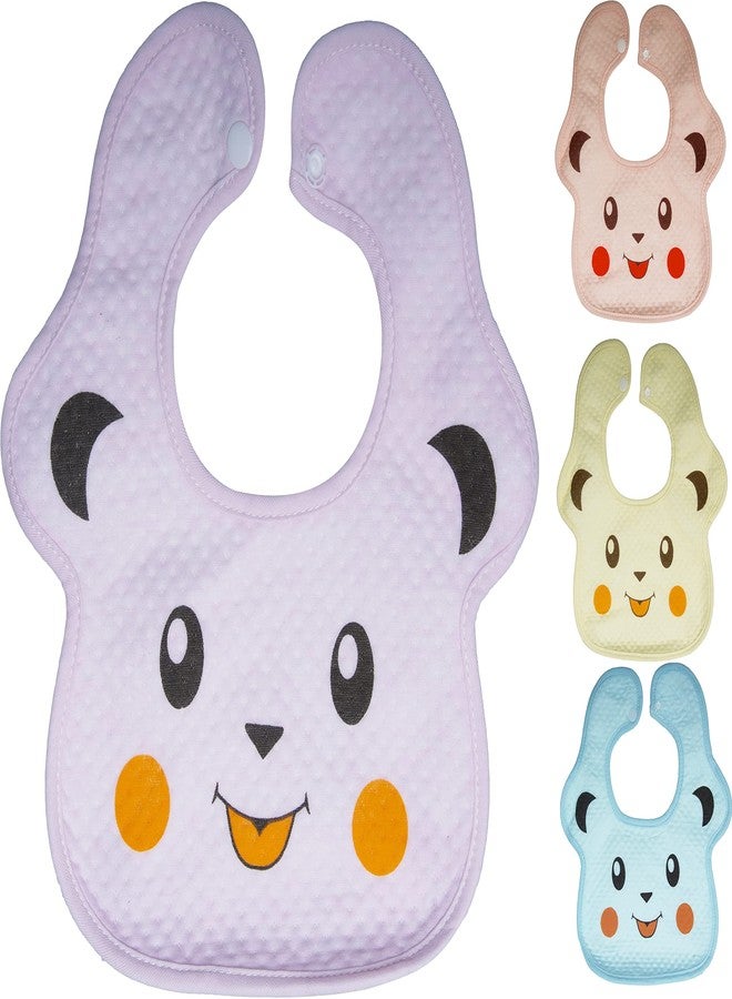 BTfash Babies Soft Button Bib for Feeding | Waterproof Bib for New Born | Washable Feeding Aprons for Infants & Toddlers | Reusable, Comfortable & Ideal for Mealtime | Gentle on Skin (Assorted_PO4) - Image 1