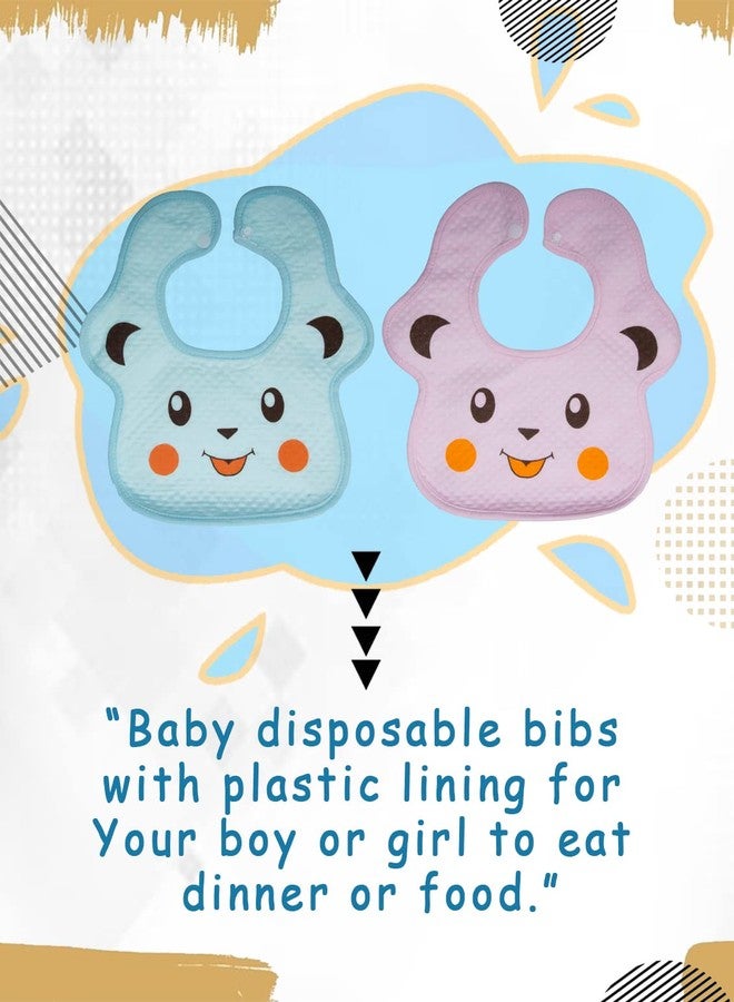 BTfash Babies Soft Button Bib for Feeding | Waterproof Bib for New Born | Washable Feeding Aprons for Infants & Toddlers | Reusable, Comfortable & Ideal for Mealtime | Gentle on Skin (Assorted_PO4) - Image 3