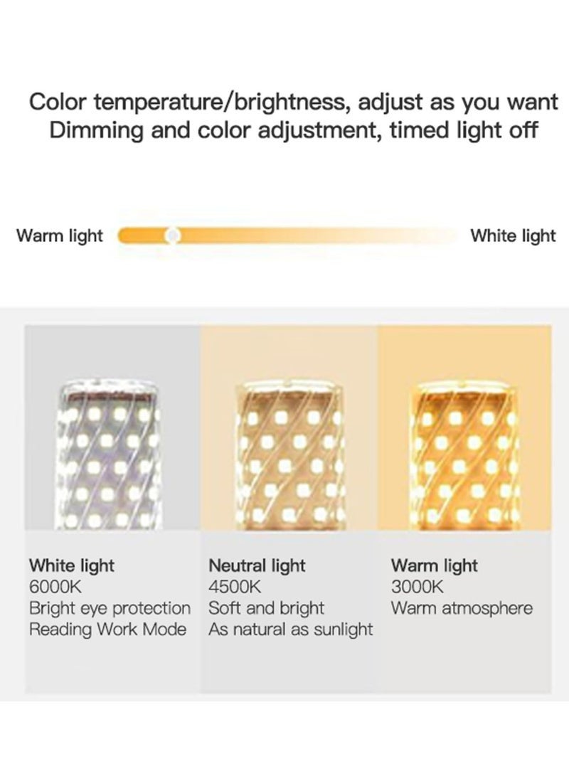 Bukela Floor lamp, 3 Color Modes Lamp With Pleated Lampshade, Bedside Lamp Modern Creative Fabric Decorati Study Floor Lamp White 155 cm - Image 4