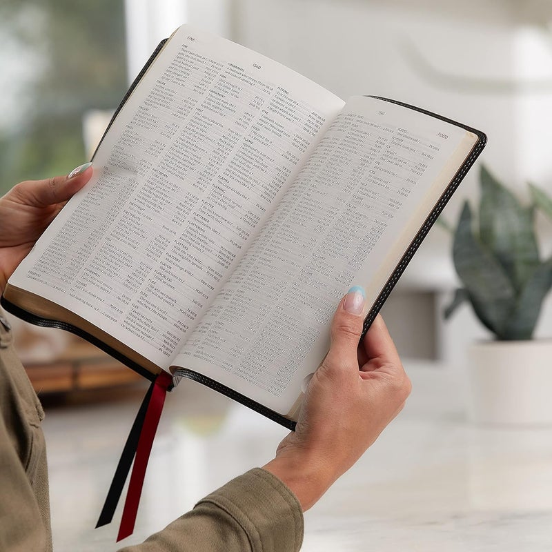 الكتاب المقدس، نسخة الملك جيمس الجديدة، مرجع، آية بآية، عمود مركزي، جلد ناعم، بني، حروف حمراء، فهرس بالإبهام، طباعة مريحة: الكتاب المقدس، نسخة الملك جيمس الجديدة - Image 5