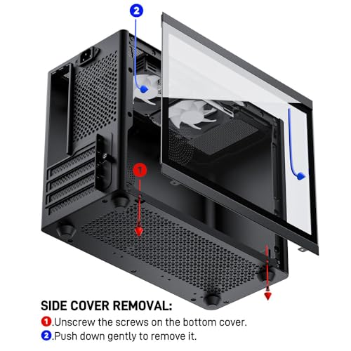 JOYJOM Micro ATX Case with Fans, 2PCS 90mm RGB Fans Pre-Installed,14.6L 0.8mm Thickness SPCC MATX PC Case Mini ITX PC Case with Type C USB3.0, Supports 135mm CPU Cooler, 310mm GPU and Standard ATX PSU Black - Image 4