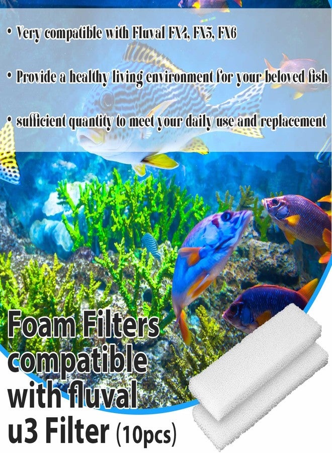 Nosiny 10 Pcs Filter Foam Pad Compatible with Fluval U3 Underwater Sponge Aquarium Underwater Filter Accessories Compatible for Aquarium, Fish Tank - Image 3