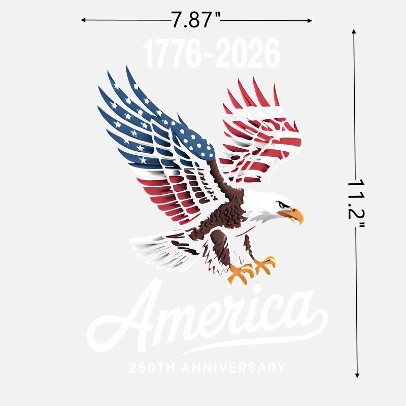 Tobethay American Eagle Decal Sticker - 7.87â€x11.2â€ Removable American Flag Decals for Trucks Car Trailer SUV Van or Any Smooth Surface, 250th Anniversary Car Stickers - 1776-2026 - Bumper Stickers-5 - Image 2