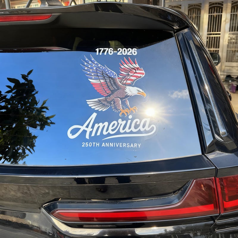 Tobethay American Eagle Decal Sticker - 7.87â€x11.2â€ Removable American Flag Decals for Trucks Car Trailer SUV Van or Any Smooth Surface, 250th Anniversary Car Stickers - 1776-2026 - Bumper Stickers-5 - Image 1