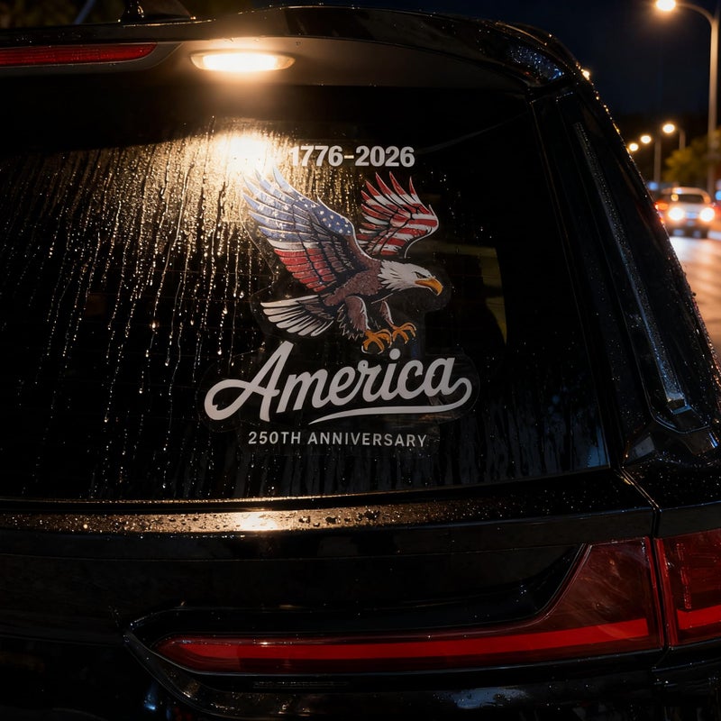 Tobethay American Eagle Decal Sticker - 7.87â€x11.2â€ Removable American Flag Decals for Trucks Car Trailer SUV Van or Any Smooth Surface, 250th Anniversary Car Stickers - 1776-2026 - Bumper Stickers-5 - Image 4