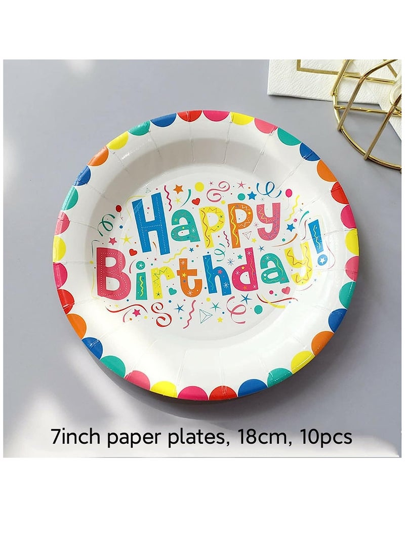 Happy Birthday Party Supplies Includes Plates, Cups, Napkins, Spoons, Forks and Knives for Boys and Girls Party Supplies and Decorations (Happy Birthday Set 70pcs) - Image 4