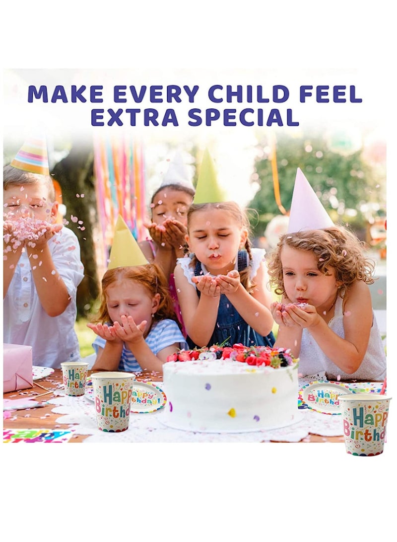 Happy Birthday Party Supplies Includes Plates, Cups, Napkins, Spoons, Forks and Knives for Boys and Girls Party Supplies and Decorations (Happy Birthday Set 70pcs) - Image 3