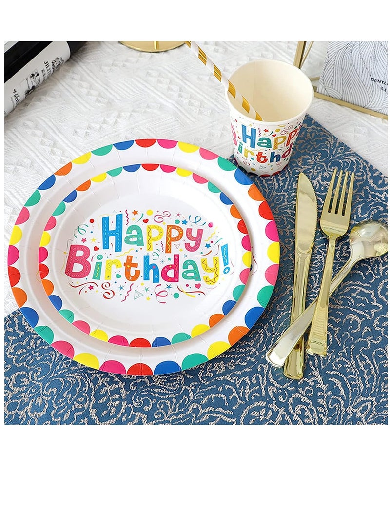 Happy Birthday Party Supplies Includes Plates, Cups, Napkins, Spoons, Forks and Knives for Boys and Girls Party Supplies and Decorations (Happy Birthday Set 70pcs) - Image 2