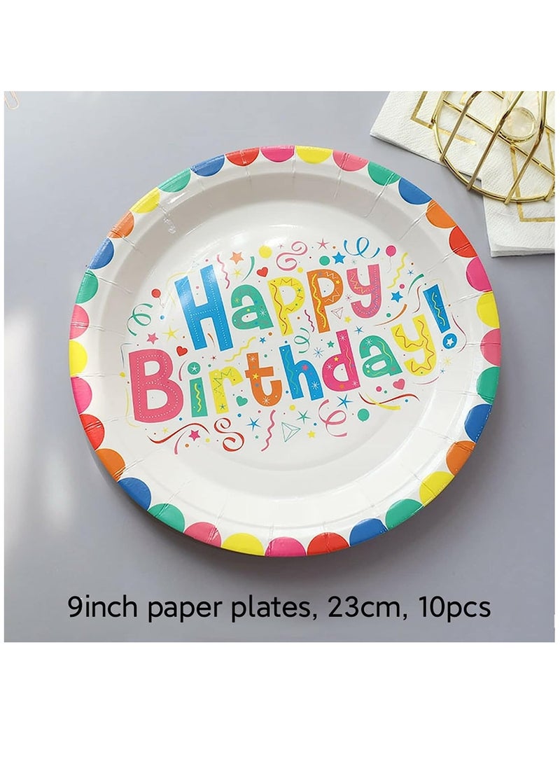 Happy Birthday Party Supplies Includes Plates, Cups, Napkins, Spoons, Forks and Knives for Boys and Girls Party Supplies and Decorations (Happy Birthday Set 70pcs) - Image 5