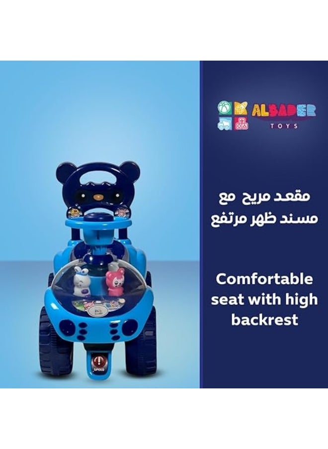 البدر سيارة دفع للاطفال الصغار من البدر، سيارة اطفال مع موسيقى واضواء، العاب سياره دفع للاطفال، العاب ركوب مع عجلة القيادة، مناسبة للاولاد والبنات من سن 1.5 الى 4 سنوات  - Image 4