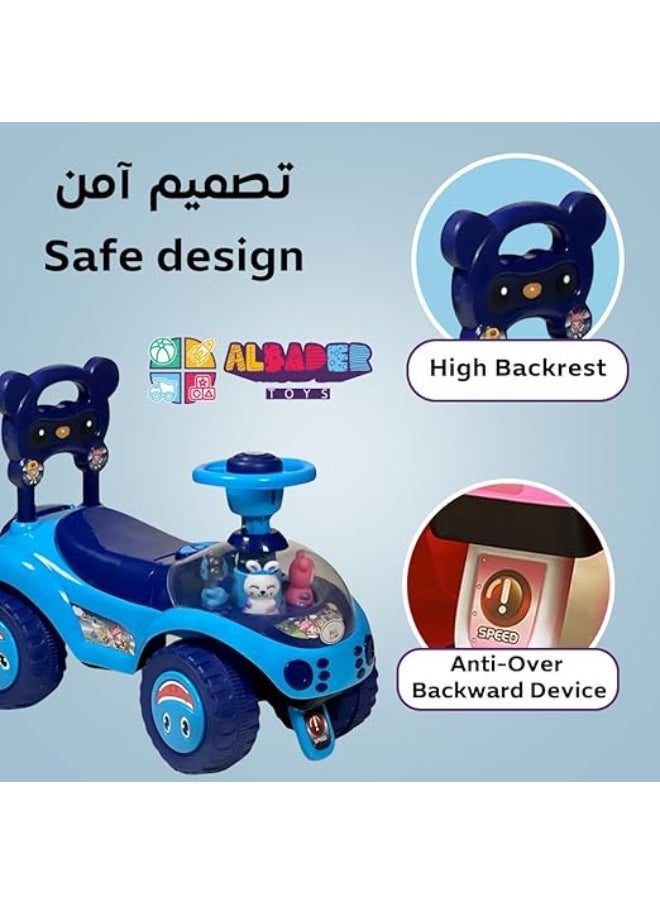 البدر سيارة دفع للاطفال الصغار من البدر، سيارة اطفال مع موسيقى واضواء، العاب سياره دفع للاطفال، العاب ركوب مع عجلة القيادة، مناسبة للاولاد والبنات من سن 1.5 الى 4 سنوات  - Image 5