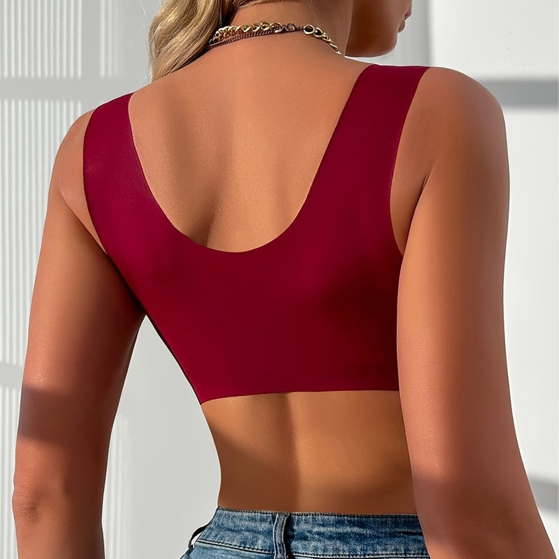Wirefree Push-up Front Closure Lace Vest Bra - Image 4